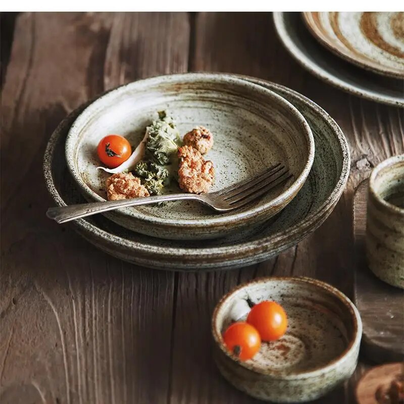 Home Cooking Japanese - Japanese Handmade Stoneware Tableware Plates and