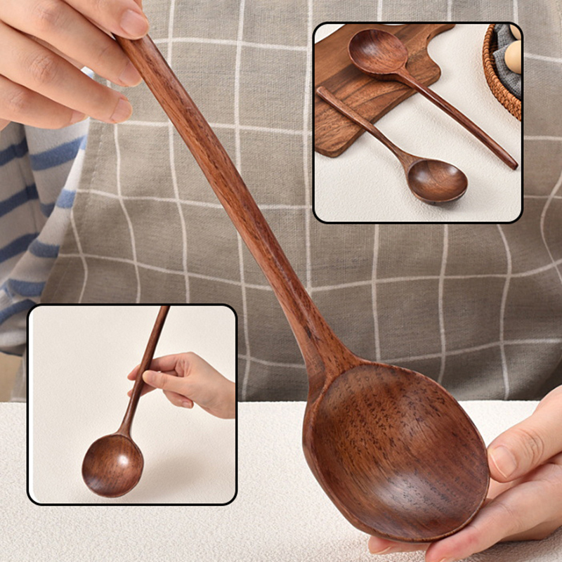 Home Cooking Japanese - Long Handle Ramen Wooden Spoon Japanese